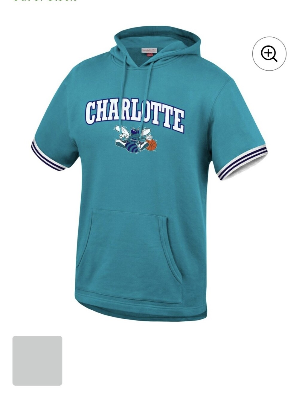 Mitchell & Ness Charlotte Hornet Pullover 1/2 Pullover Hoodie Nwt(122)